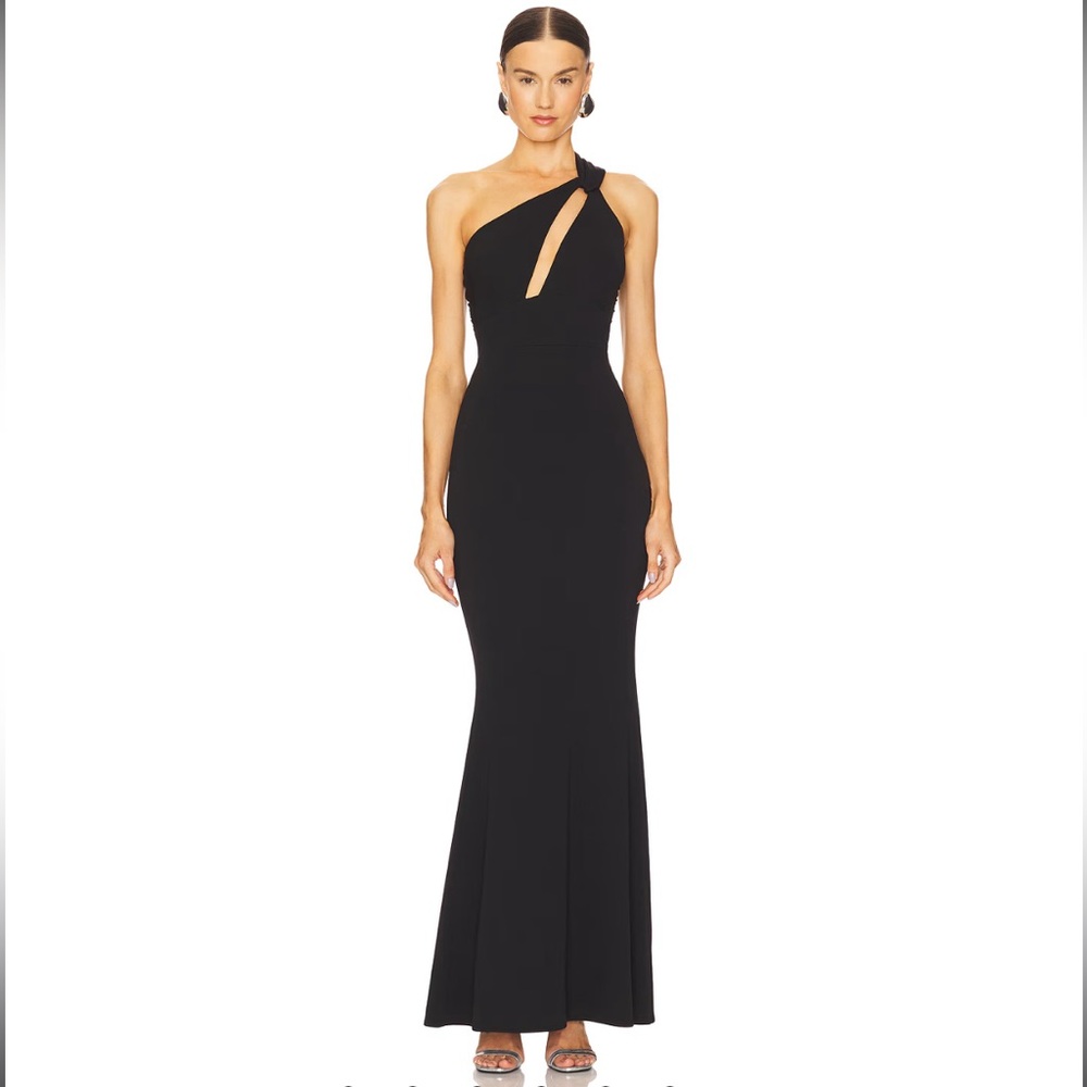 NWT Katie May Edgy Black One-Shoulder Dress